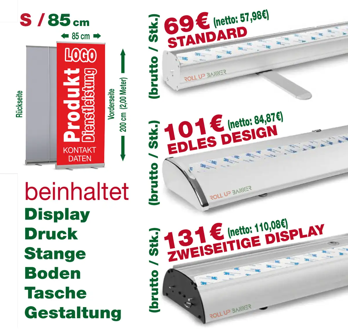 roll-up banner komplett günstig