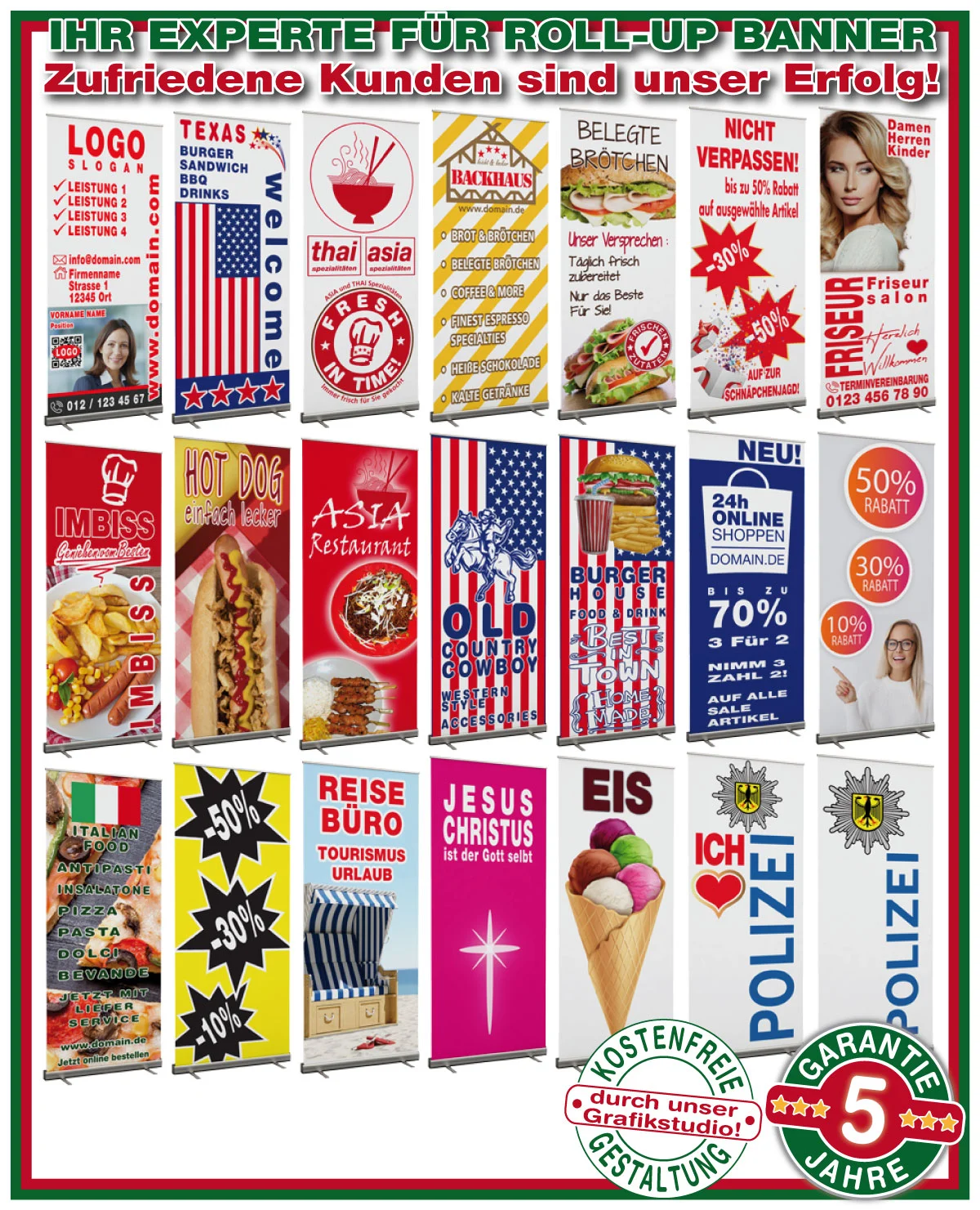 ihr experte für roll-up-banner - zufriedene kunden sind unser erfolg